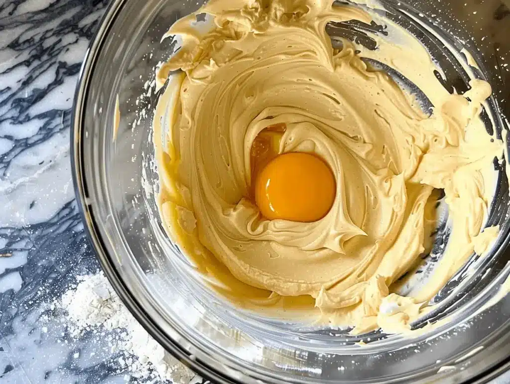 Adding eggs and vanilla extract to the Boston Cream Cupcakes batter.