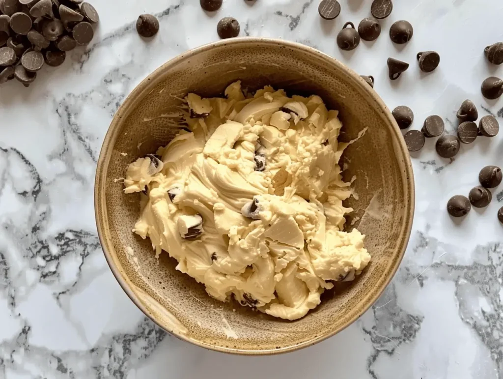 Creaming butter and sugar for Rice Krispie Chocolate Chip Cookies