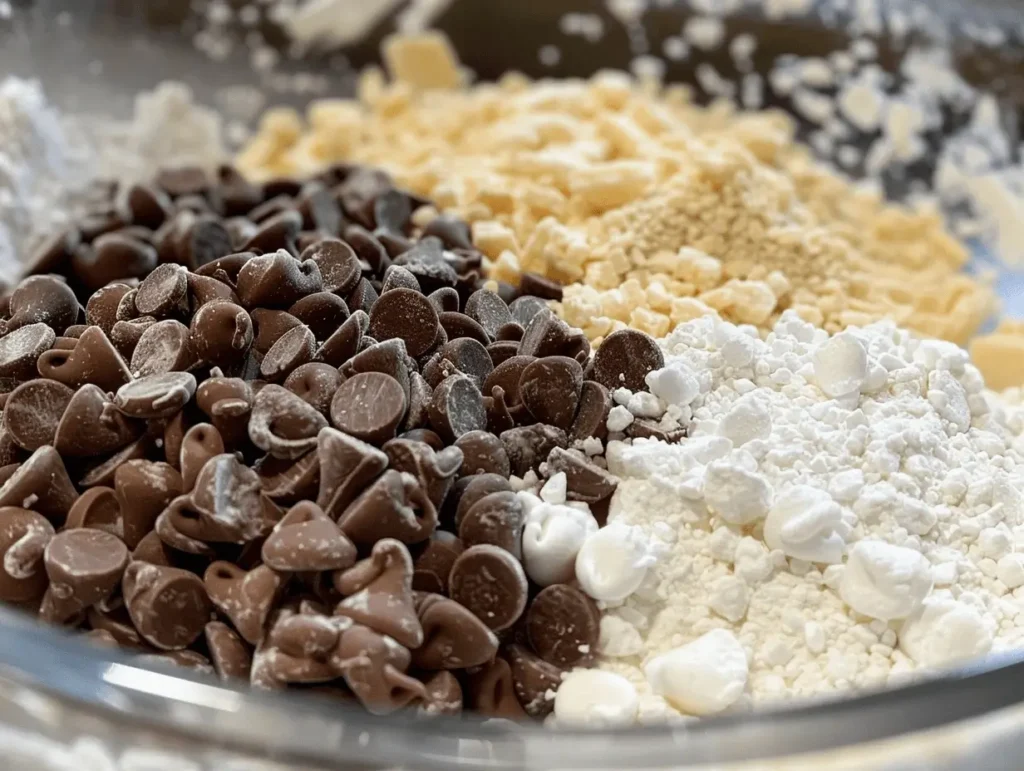 Mixing dry ingredients for Rice Krispie Chocolate Chip Cookies