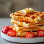 Sweet and savory waffles made with pancake mix