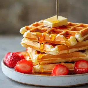 Sweet and savory waffles made with pancake mix