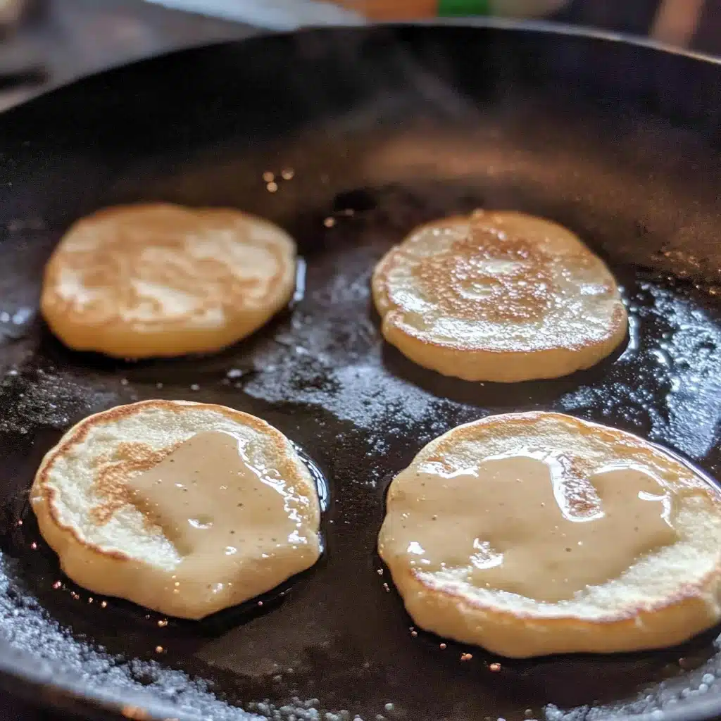 Making mini pancakes from scratch