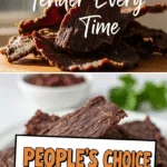 People’s choice beef jerky with vibrant colors and warm lighting