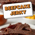 Protein-packed beefcake jerky snack showcasing tender juicy strips beautifully