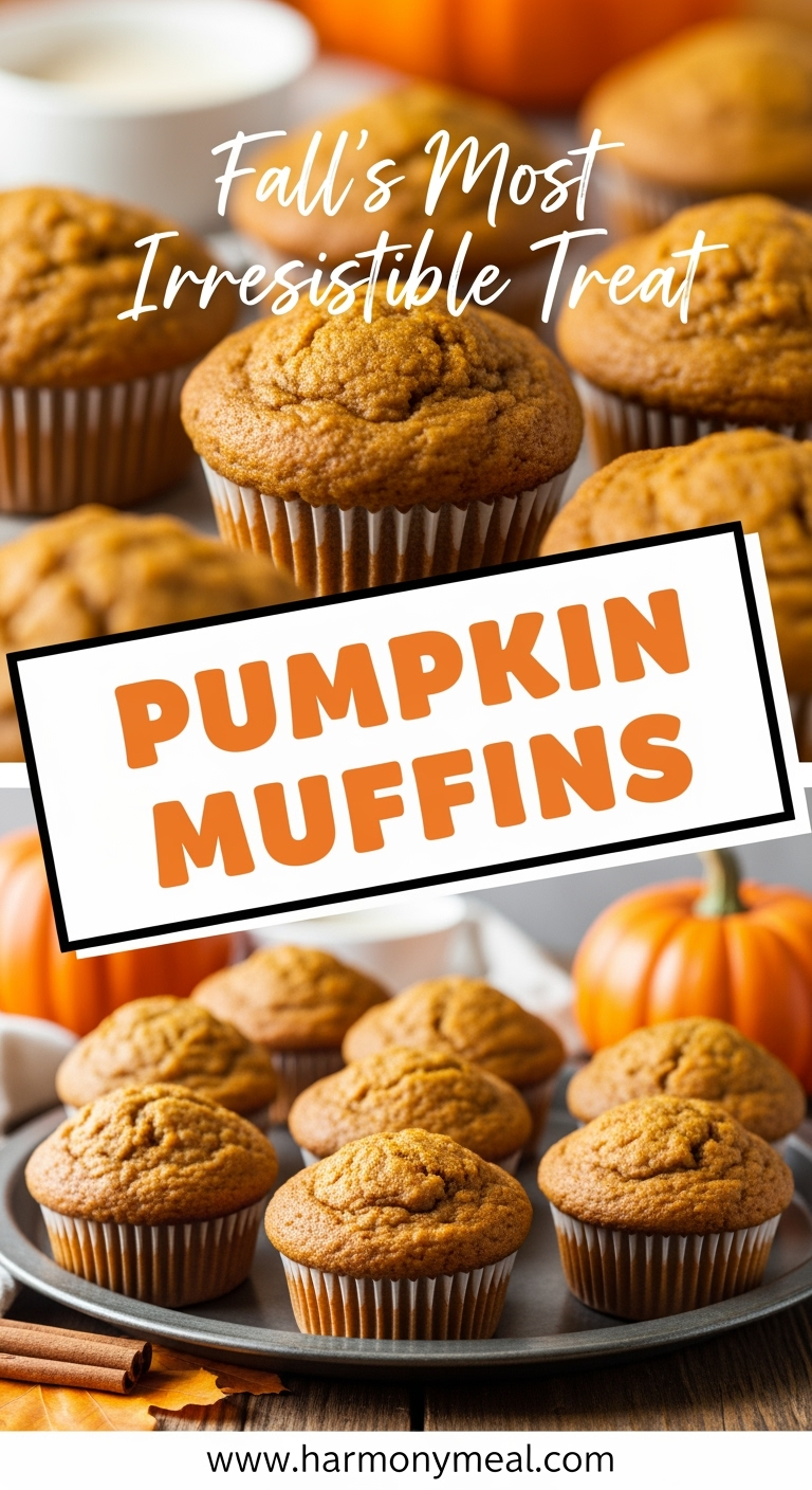 Pumpkin muffins recipe showing moist spice-filled crumb and rustic fall presentation