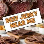 Homemade beef jerky near me with tender, savory, chewy textures.