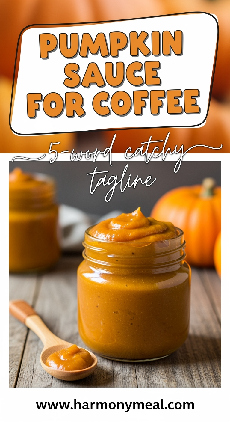 Pumpkin sauce for coffee in jar with wooden spoon autumn colors