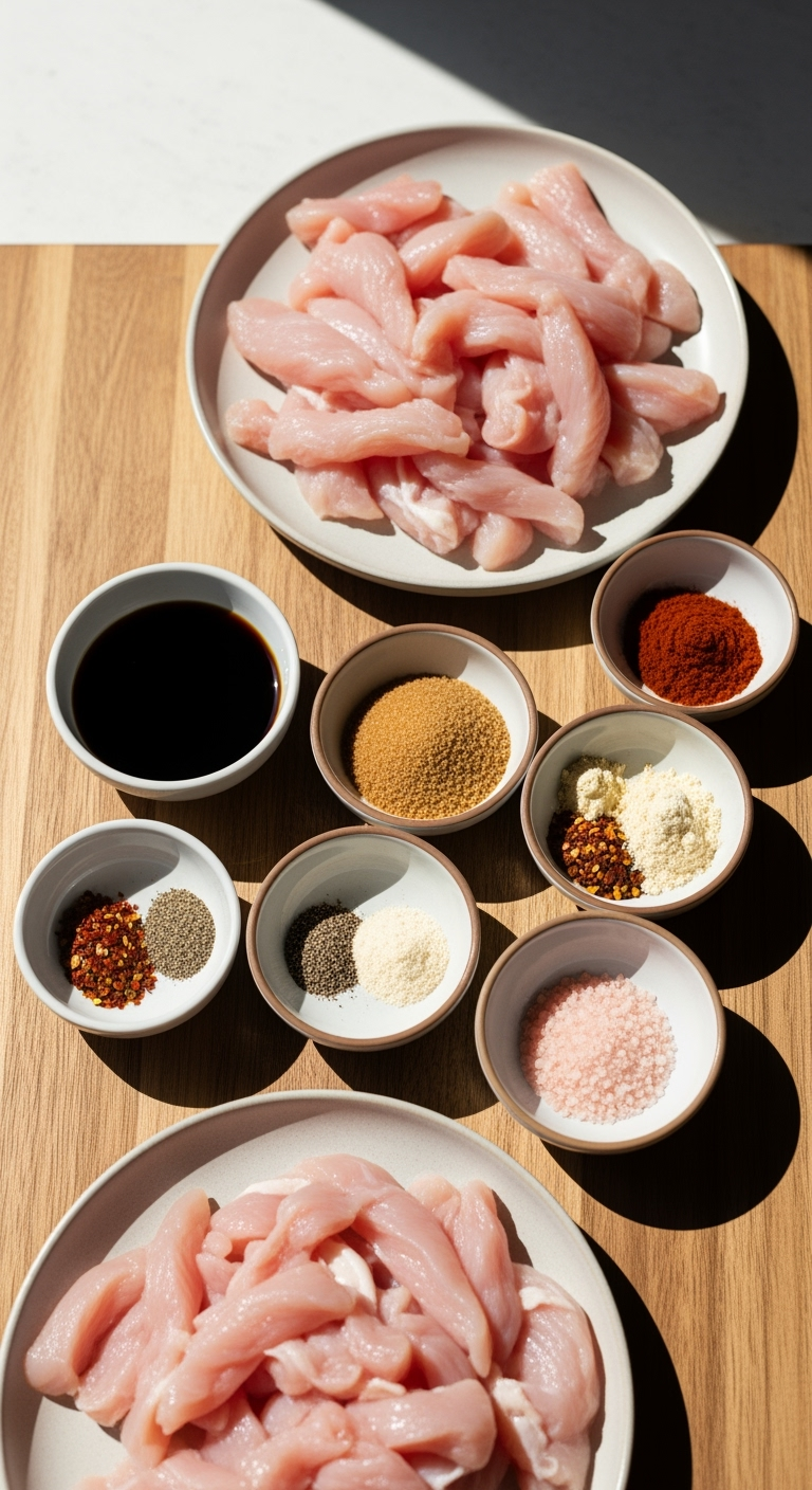raw-turkey-breast-spices Raw turkey breast slices with fresh seasoning bowls and natural lighting