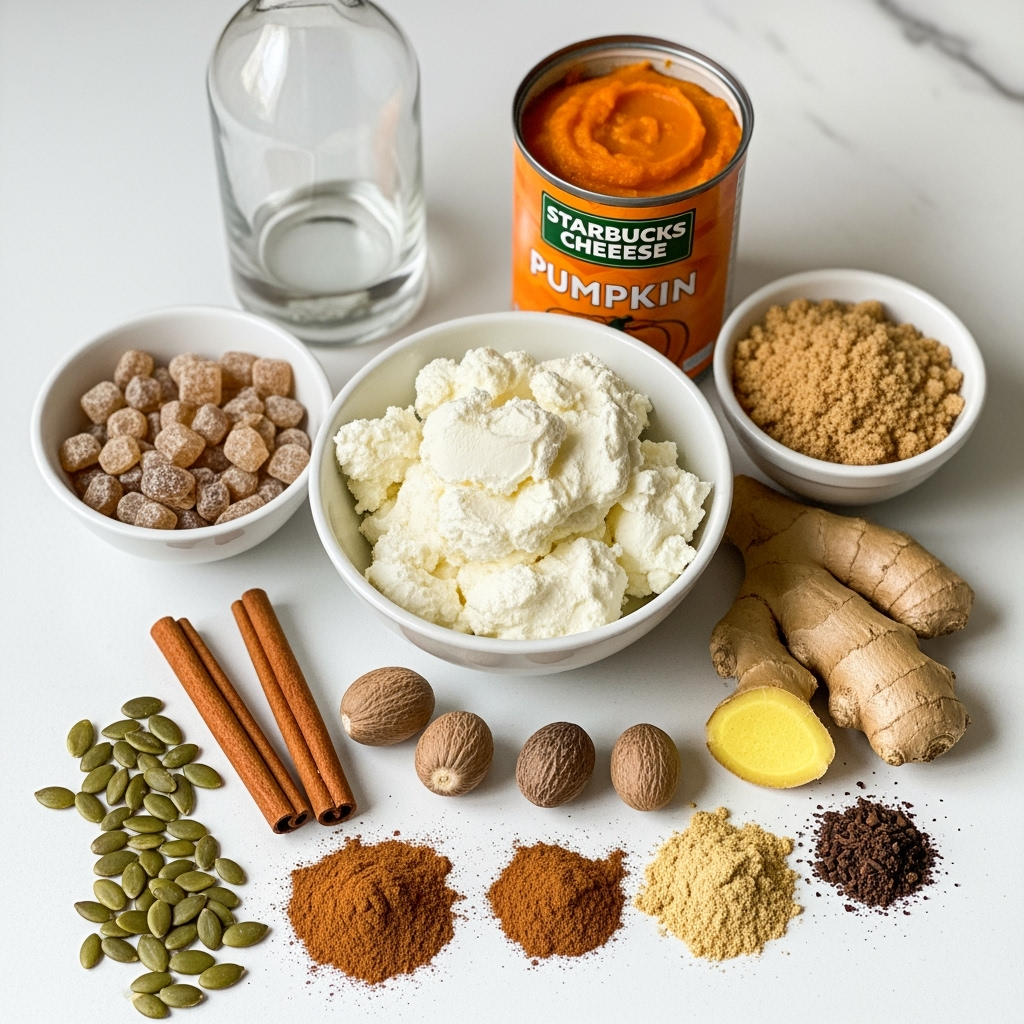 Starbucks pumpkin cream cheese muffins ingredients close-up autumn spices textured