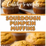 Sourdough pumpkin muffins with vibrant texture and cozy autumn colors