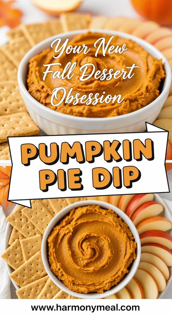 Creamy pumpkin pie dip with graham crackers and apple slices close-up