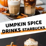 Pumpkin spice drinks Starbucks photo showcasing latte and cold brew beverages