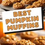 Best pumpkin muffins fresh from oven with crumb texture close-up