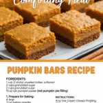 Vibrant warm-lit pumpkin bars recipe with comforting texture and styling