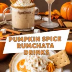 Pumpkin spice rumchata drinks with creamy texture and warm autumn flavors