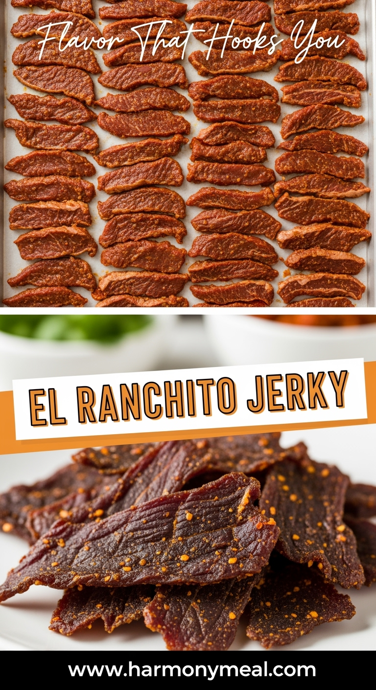 El Ranchito Jerky marinated beef strips and finished spicy smoky jerky