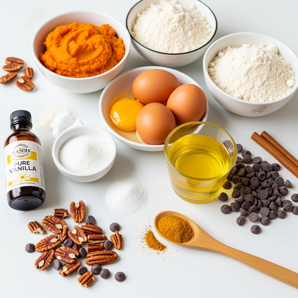 Low carb spiced pumpkin muffins ingredients bowl almond flour coconut flour