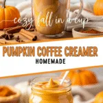 Homemade pumpkin coffee creamer creamy texture cozy fall coffee recipe