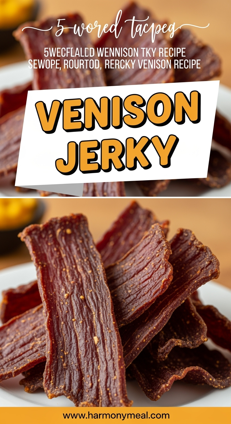 Venison jerky recipe showcasing tender, flavorful homemade dried venison strips.
