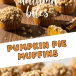 Pumpkin pie muffins with golden crumb topping and moist texture close-up
