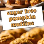 Sugar free pumpkin muffins displayed in cozy kitchen with warm lighting