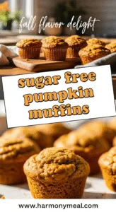 Sugar free pumpkin muffins displayed in cozy kitchen with warm lighting