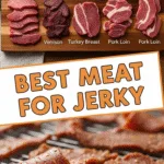 Best meat for jerky: eye round, sirloin, flank, venison, turkey breast.