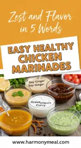 Easy healthy chicken marinades featuring vibrant fresh ingredients close-up