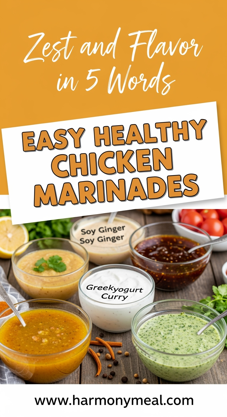 Easy healthy chicken marinades featuring vibrant fresh ingredients close-up