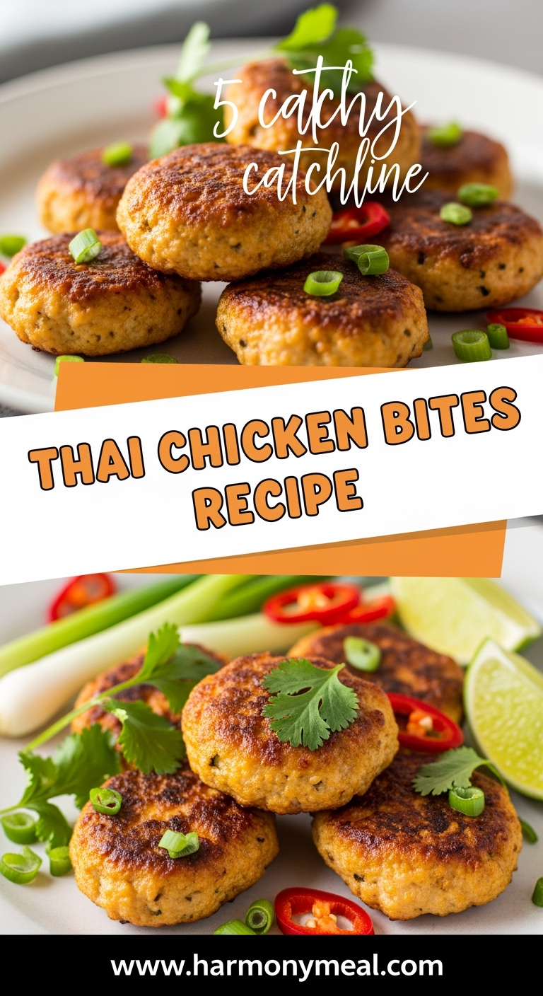 Thai Chicken Bites recipe with vibrant colors and fresh garnishes close-up