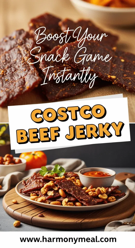 Costco beef jerky snack smart strong close-up vibrant food photography