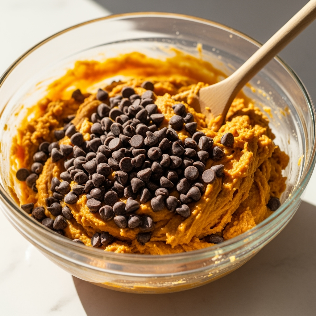 pumpkin-choc-chip-muffin-ingredients Close-up of pumpkin choc chip muffins ingredients styled for Reddit photo