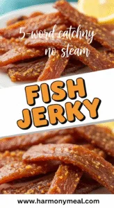 Homemade fish jerky healthy snack vibrant colorful Pinterest food photography