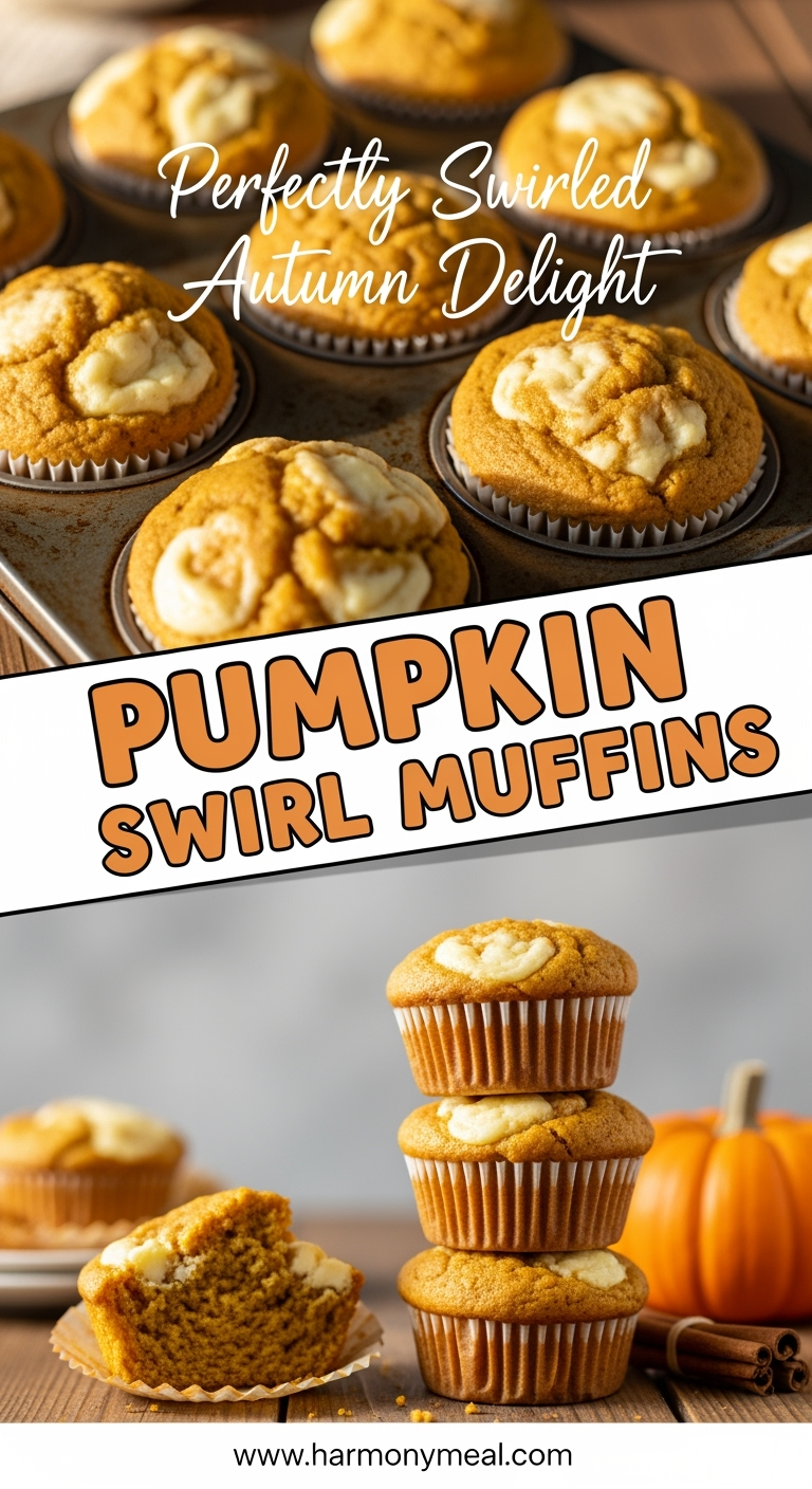 Pumpkin swirl muffins close-up showing moist texture and cream cheese swirls
