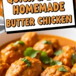 Quick & Easy Homemade Butter Chicken creamy tomato sauce garnished cilantro