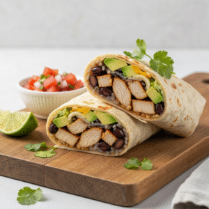 Easy chipotle ranch grilled chicken burrito recipe with fresh ingredients
