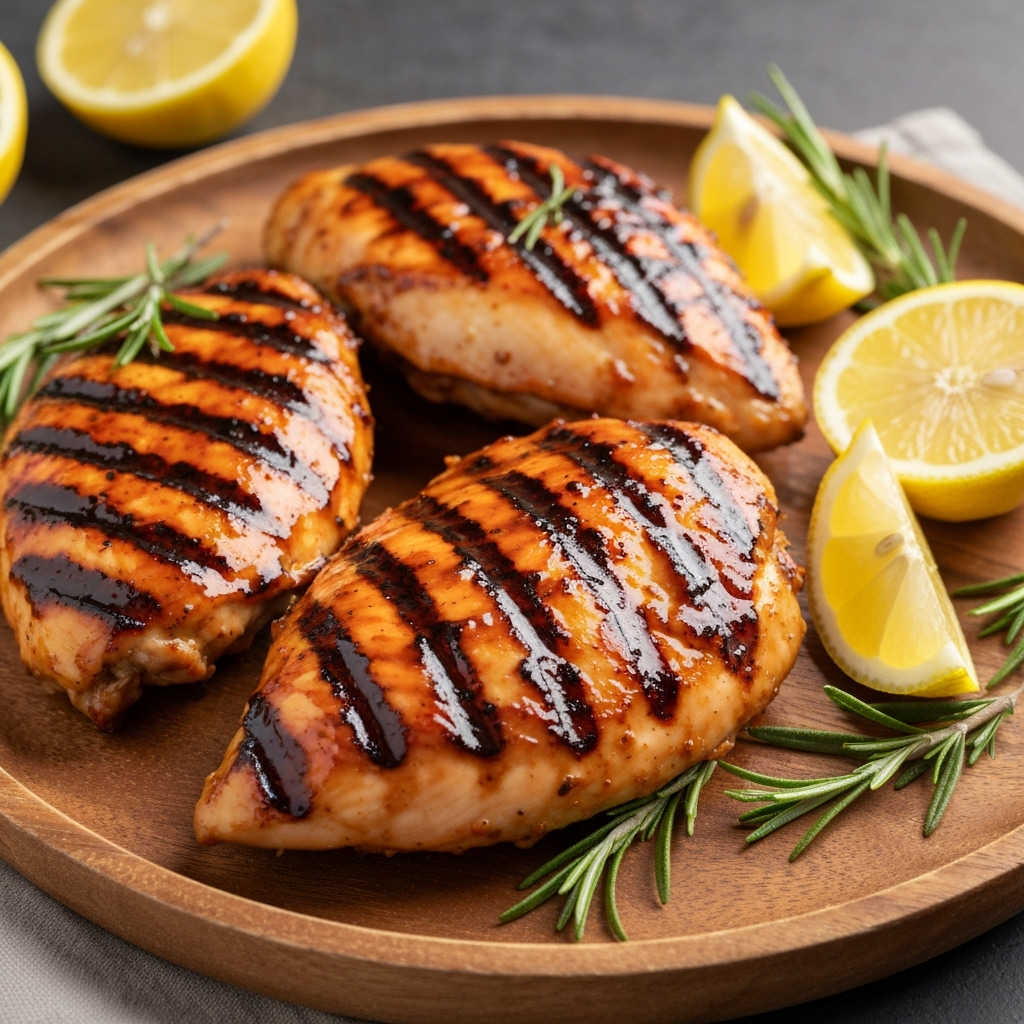 Juicy grilled chicken breasts with savory marinade recipe