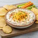 Creamy boat dip with cheddar cheese and chives recipe