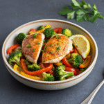 Sheet pan garlic butter chicken and veggies recipe
