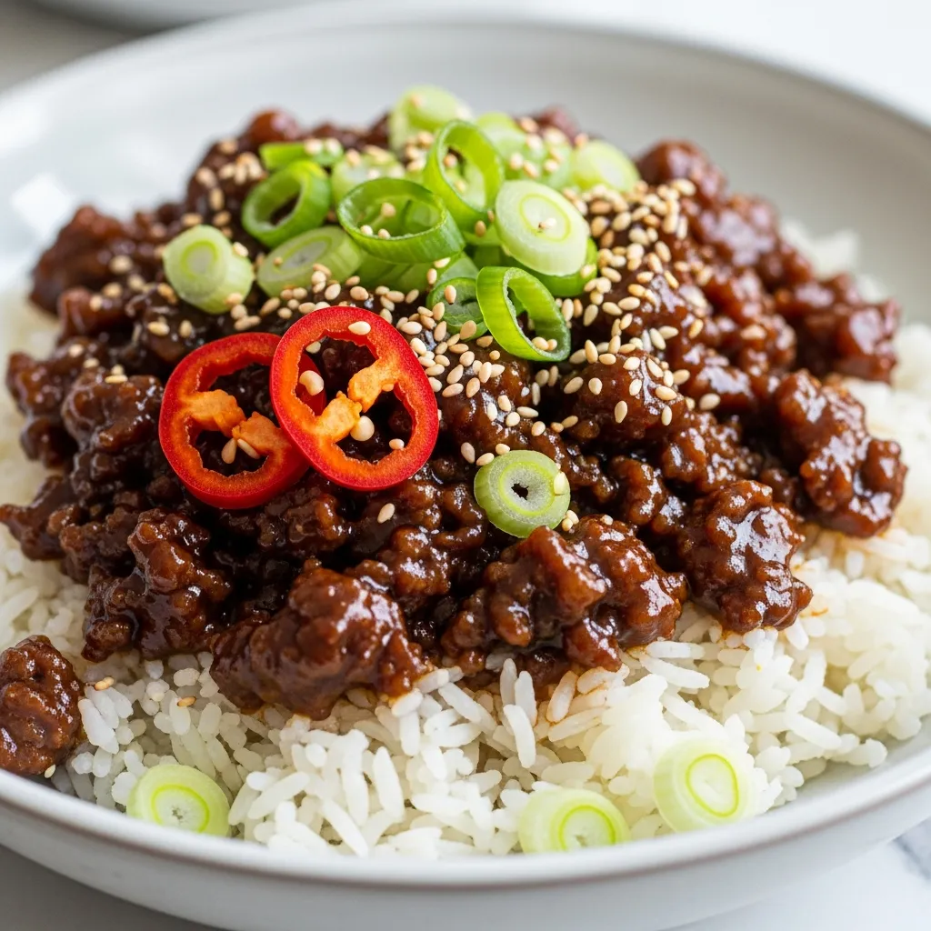 Ingredients for Quick & Easy Korean Ground Beef Bowl