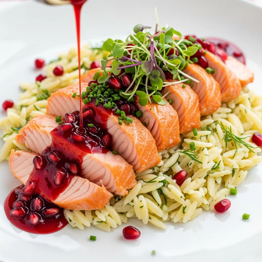 Ingredients for Christmas Salmon with Pomegranate Sauce