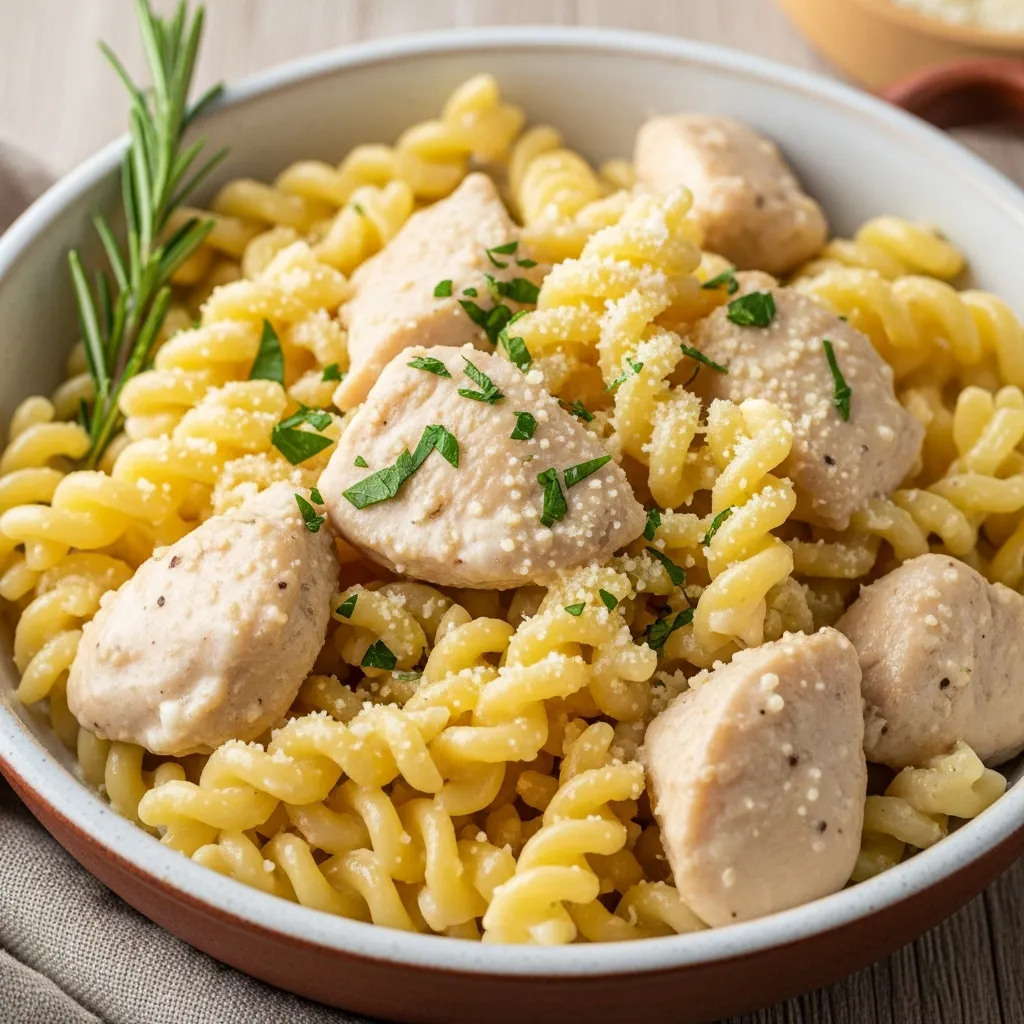 Ingredients for Creamy Garlic Parmesan Chicken with Cheesy Twisted Pasta