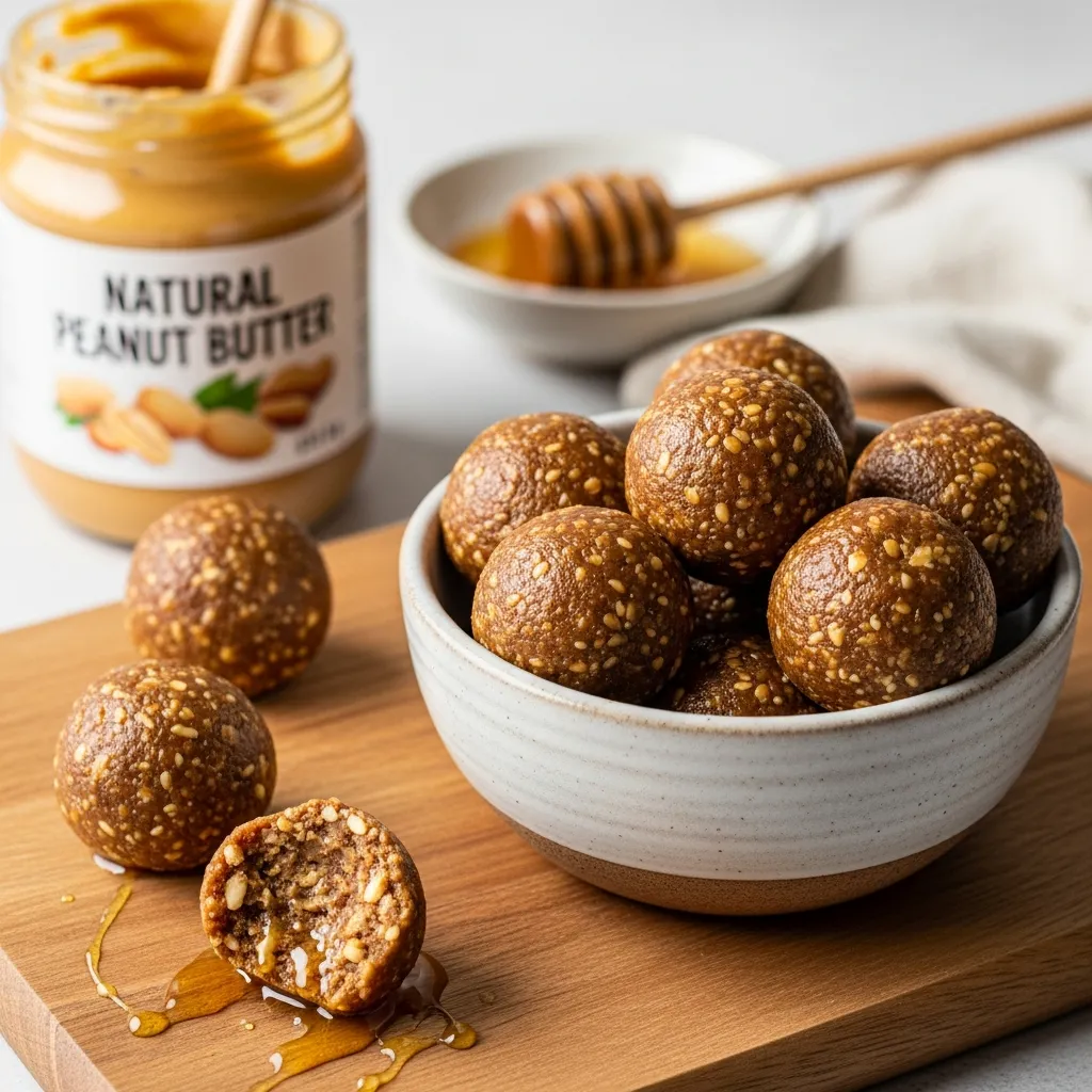 Ingredients for Easy Peanut Butter Energy Balls Recipe