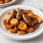 Sausage and sweet potatoes with honey garlic sauce recipe