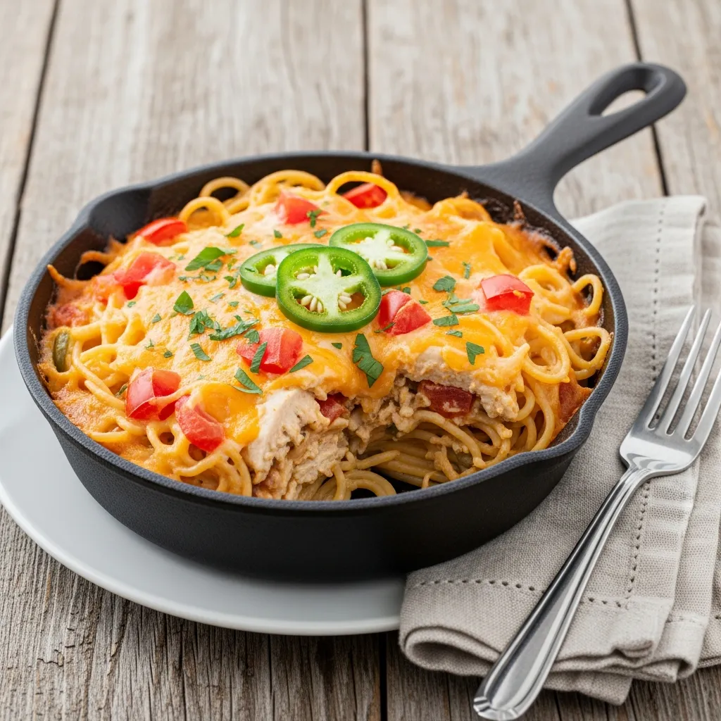 Ingredients for Spicy Southern Chicken Spaghetti Casserole