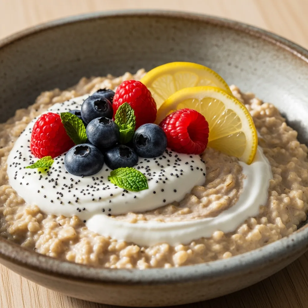 Ingredients for Greek Yogurt Lemon Poppy Seed Oats