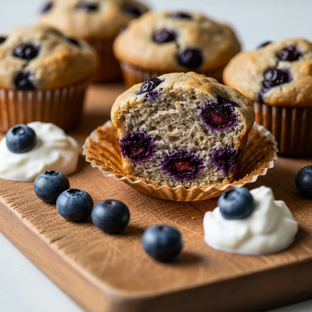 Ingredients for Healthy Greek Yogurt Blueberry Protein Muffins