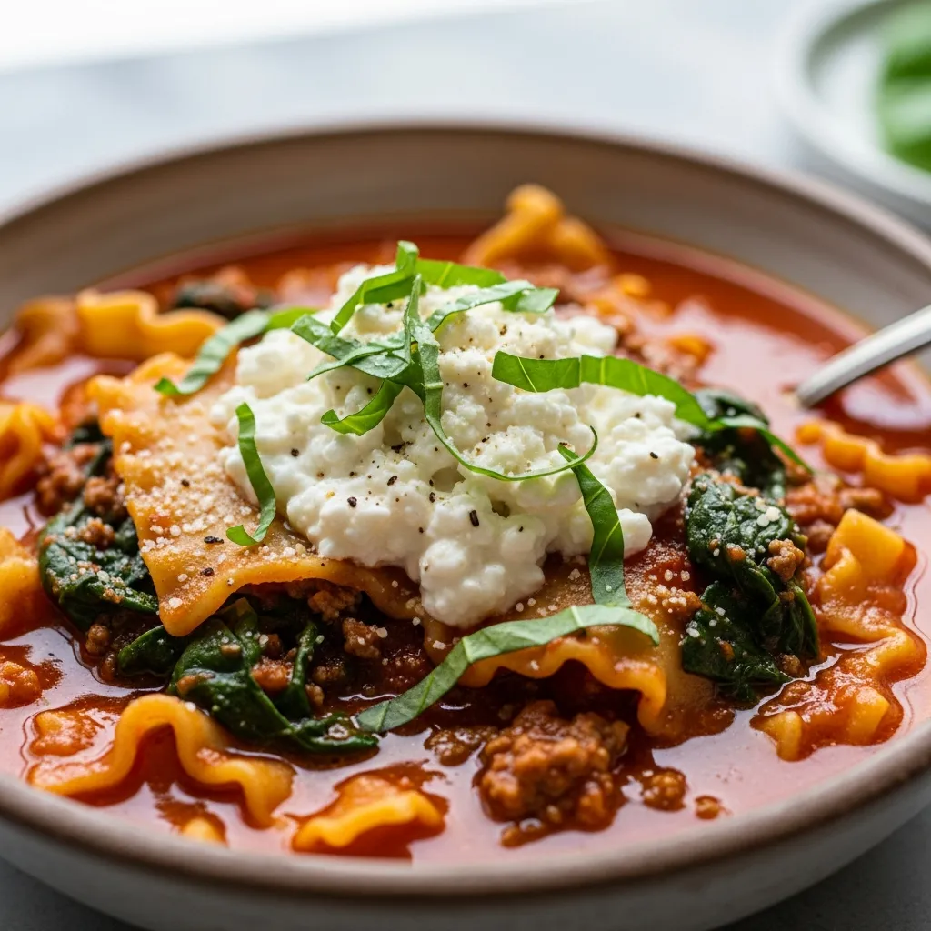 Ingredients for High Protein Lasagna Soup