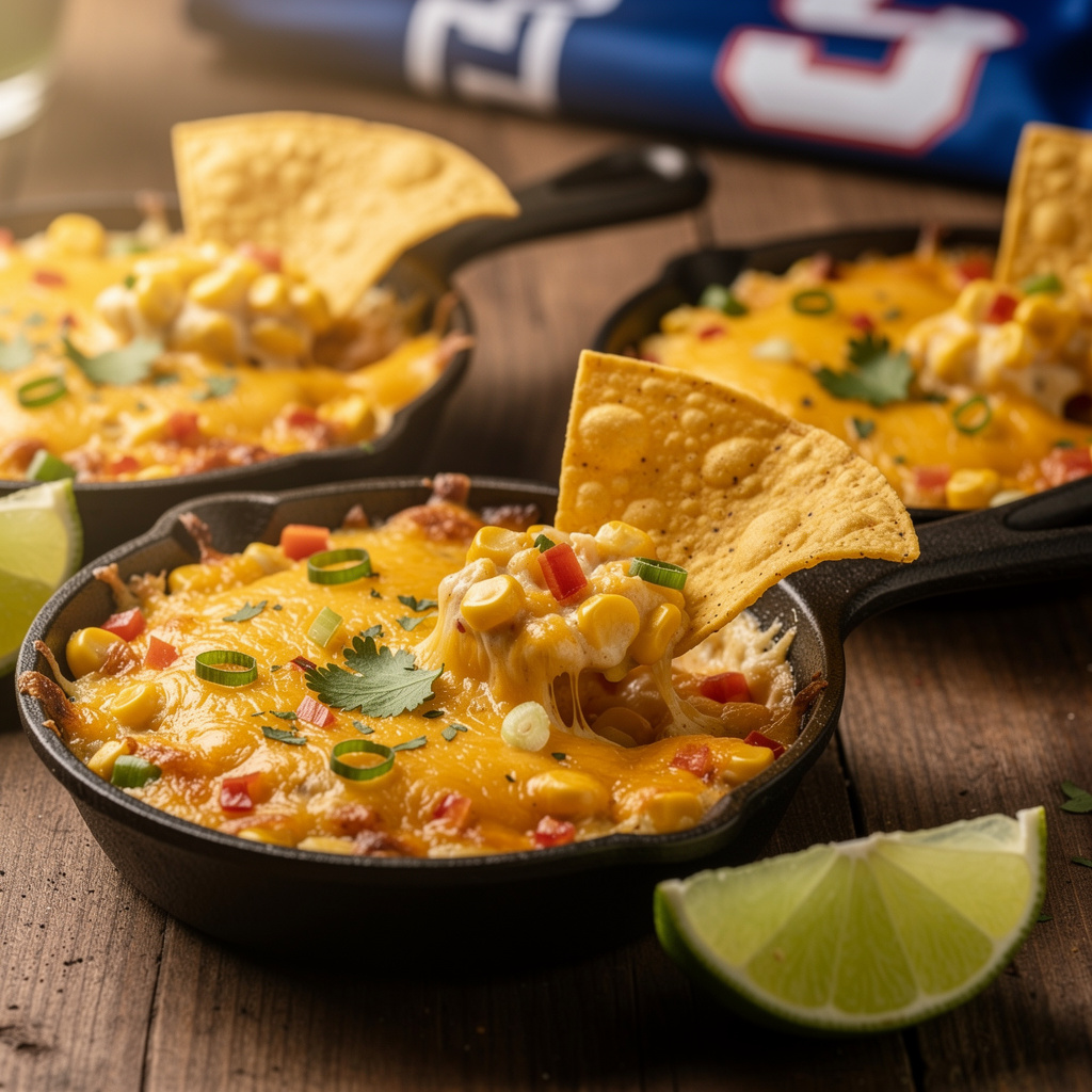 Recipe variations for Addictive Hot Corn Dip perfect for Football Sundays, made with corn and cream cheese