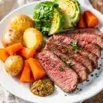 Instant Pot corned beef and cabbage with potatoes carrots and mustard